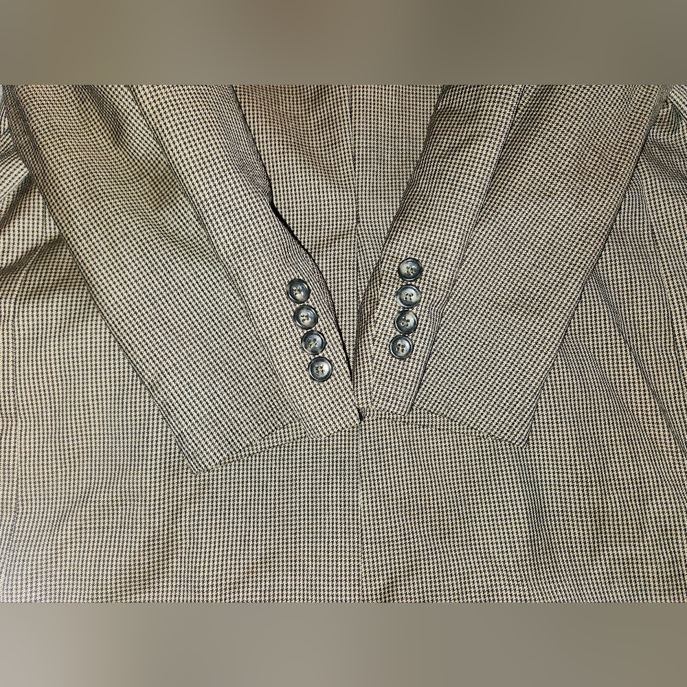 Stafford Classic Fit Micro Plaid 44s Sports Coat/Blazer Two Button 100 Wool Body - Picture 8 of 12